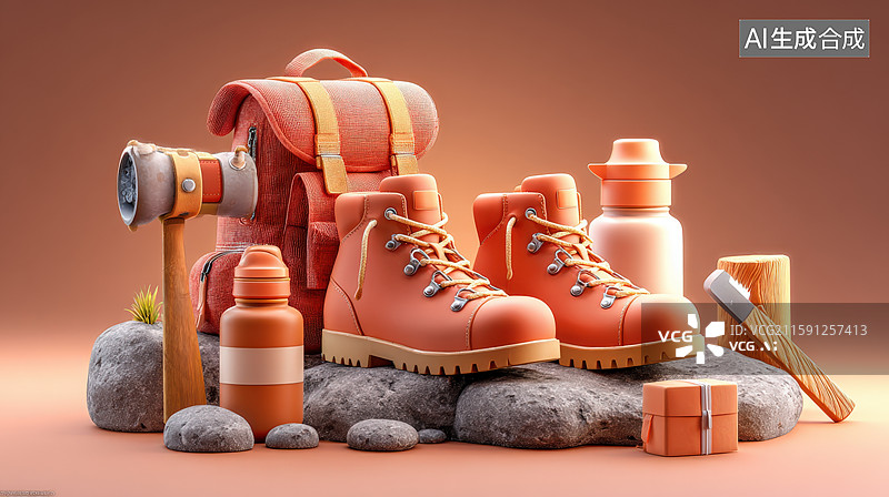 【AI数字艺术】户外探险装备图片素材