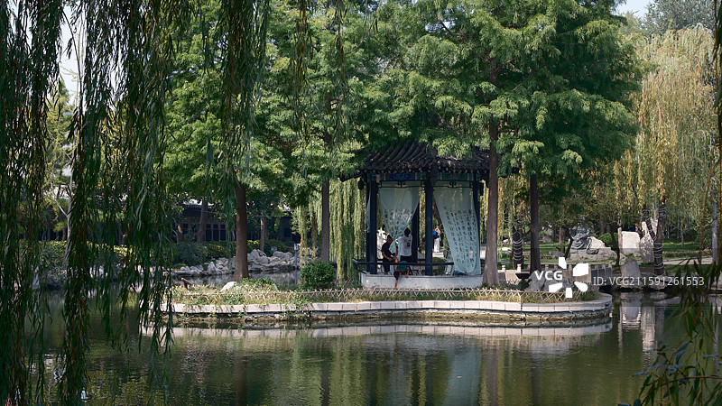 王羲之故居洗砚池特写图片素材