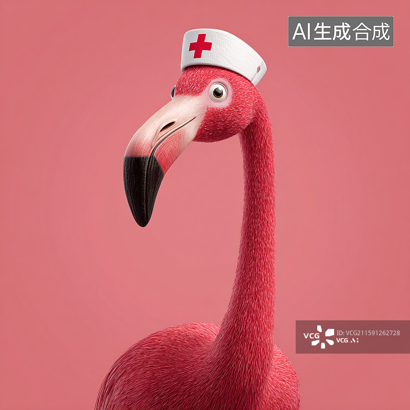 【AI数字艺术】白衣天使火烈鸟图片素材