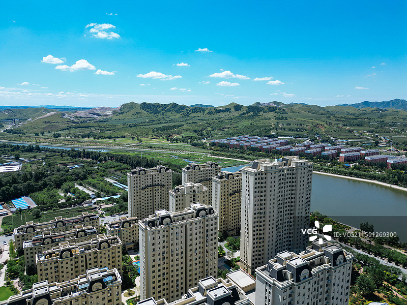 北票市 骆驼营子 台吉镇 人民公园 航拍图片素材