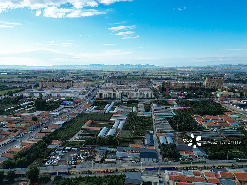 林西县 灵溪镇 西山 航拍 地标图片素材