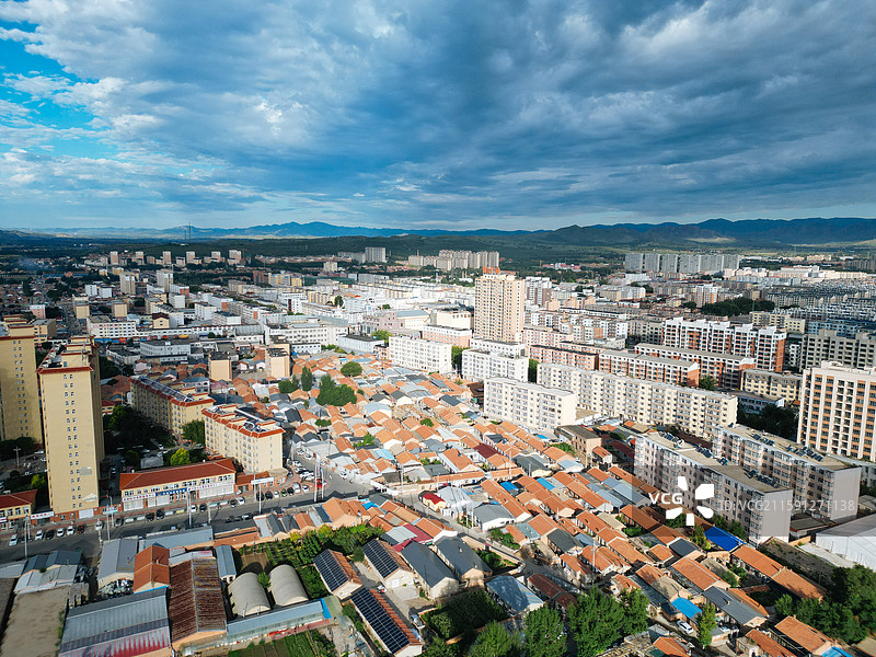 林西县 灵溪镇 西山 航拍 地标图片素材