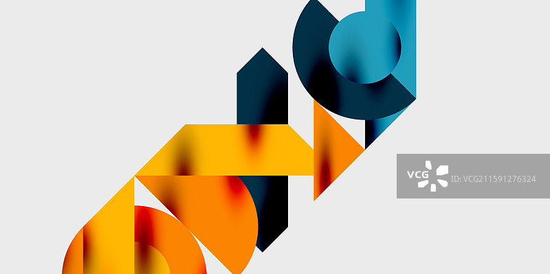 圆形、半圆形及其详细构成图片素材