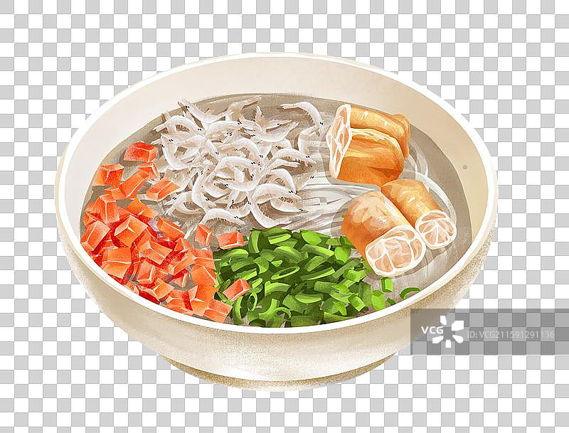 武汉特色小吃美食插画-鲜鱼糊汤粉图片素材