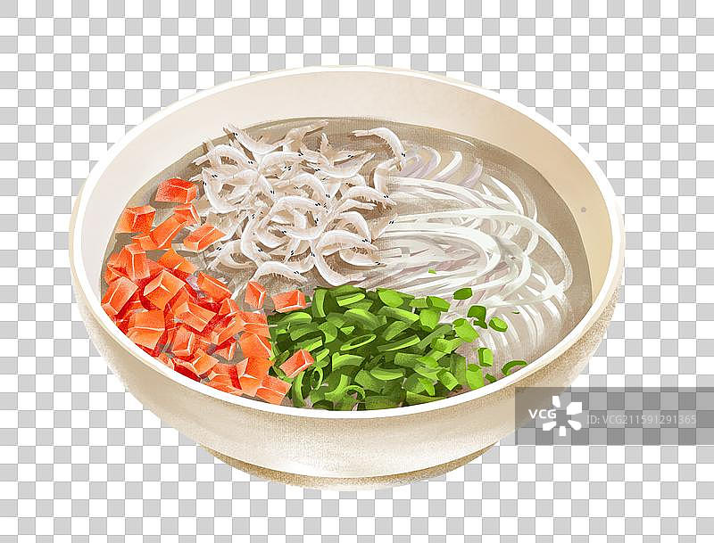 武汉特色小吃美食插画-鲜鱼糊汤粉图片素材