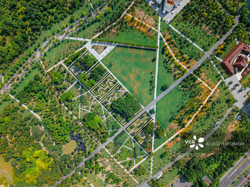 航拍世博地区后滩世博文化公园城市天际线图片素材