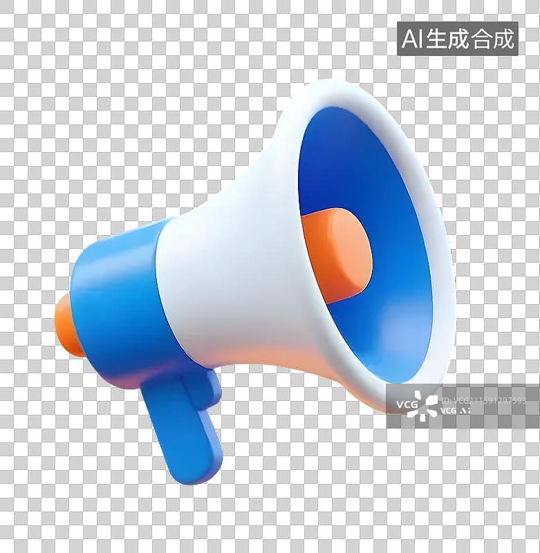 【AI数字艺术】彩色3D渲染扩音器喇叭图片素材