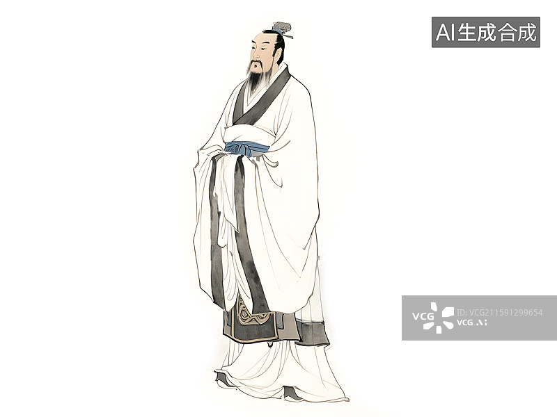 【AI数字艺术】中国西汉时期古代著名的史学家文学家思想家司马迁图片素材