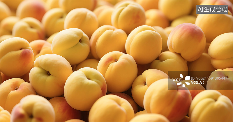【AI数字艺术】新鲜水果黄桃背景壁纸图片素材