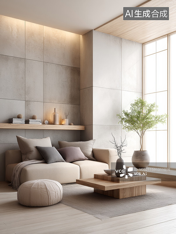 【AI数字艺术】现代简约客厅设计图片素材