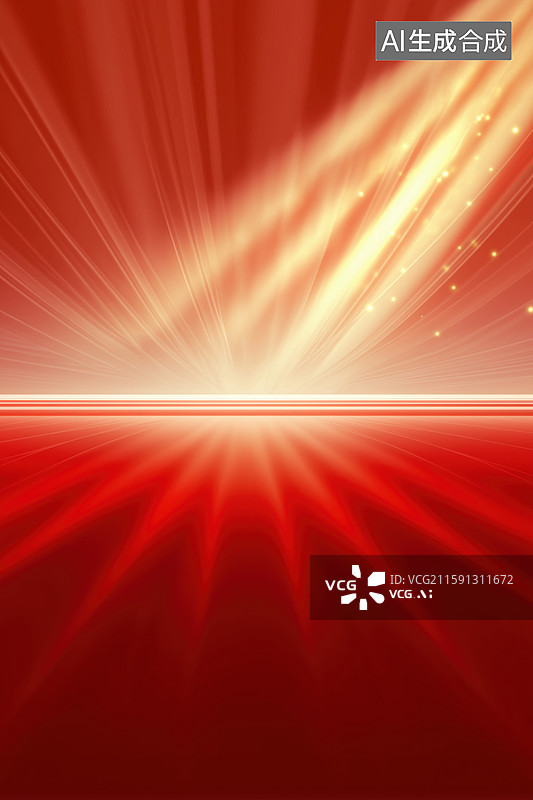 【AI数字艺术】红色舞台灯光照射背景图片素材