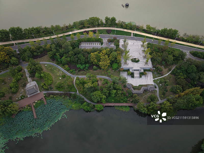 扬州市江都区·邵伯古镇·梵行寺和棠湖风景区图片素材