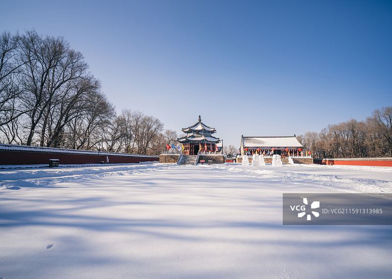 辽宁省抚顺市新宾满族自治县赫图阿拉城汗宫大衙门图片素材