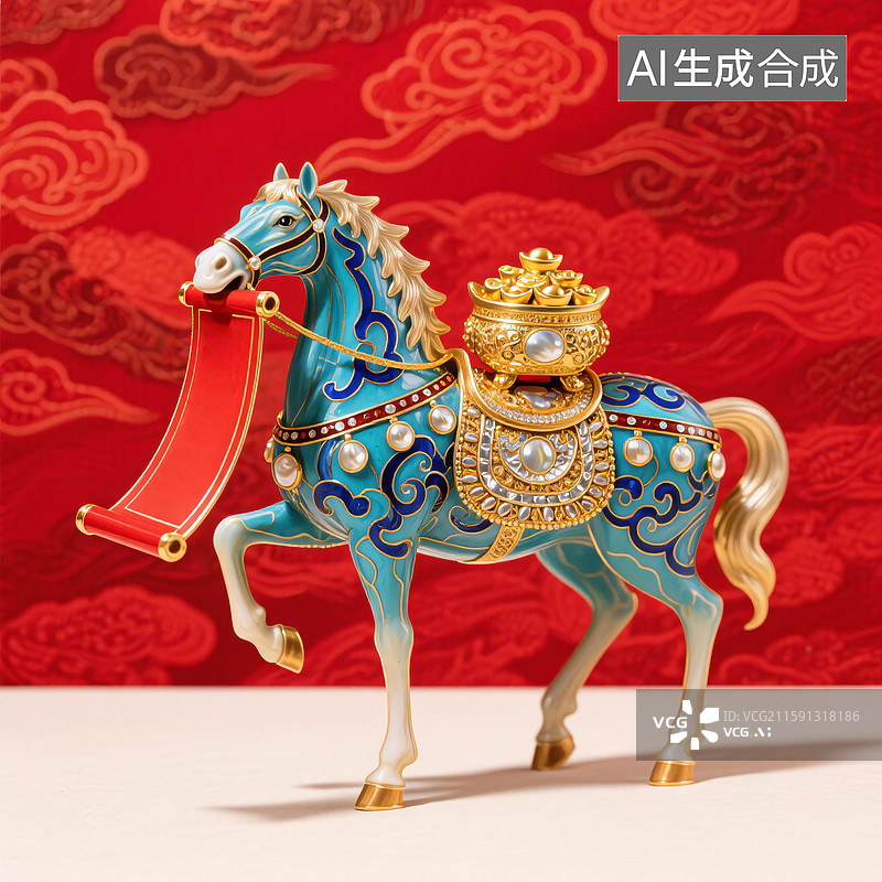 【AI数字艺术】马年节日插画图片素材