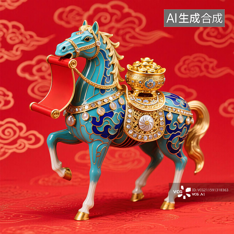 【AI数字艺术】马年节日插画图片素材