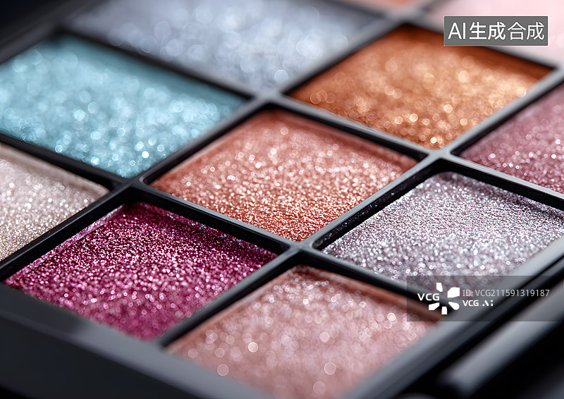 【AI数字艺术】彩色的化妆眼影盘图片素材