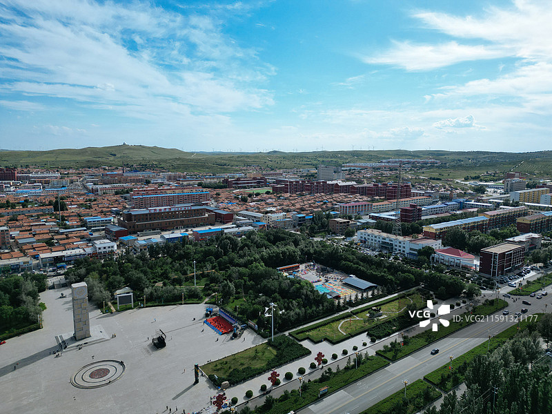 化德县 长顺镇 西山 风光 航拍图片素材