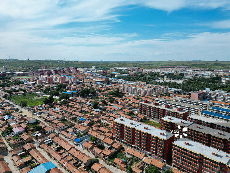 化德县 长顺镇 西山 风光 航拍图片素材