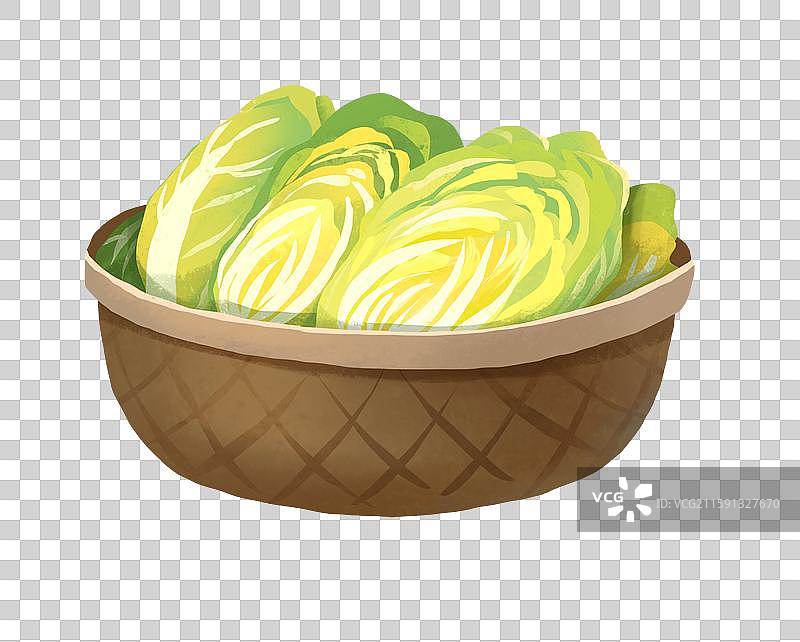 小雪节气插画腌酸菜插画元素腌酸菜的白菜图片素材
