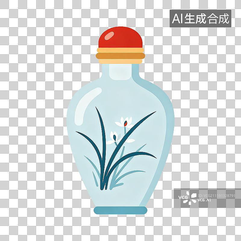 【AI数字艺术】鲁派内画内画鼻烟壶内画艺术品插画图片素材