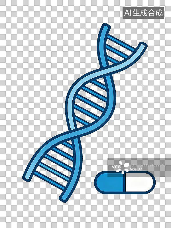 【AI数字艺术】DNA基因和药片图片素材
