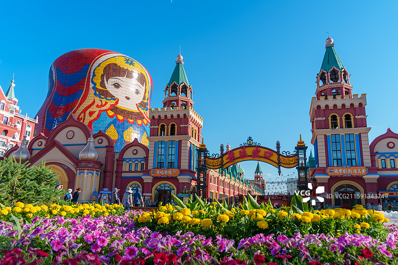 呼伦贝尔市满洲里套娃广场 套娃酒店图片素材