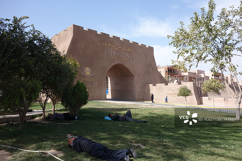 新疆喀什噶尔古城喀什古城喀什老城城门图片素材