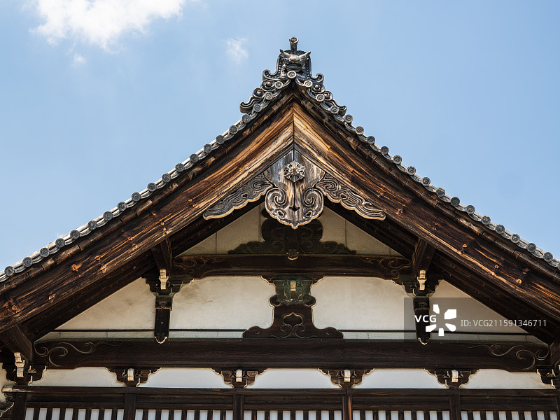 建仁寺夏日屋脊装饰近景图片素材