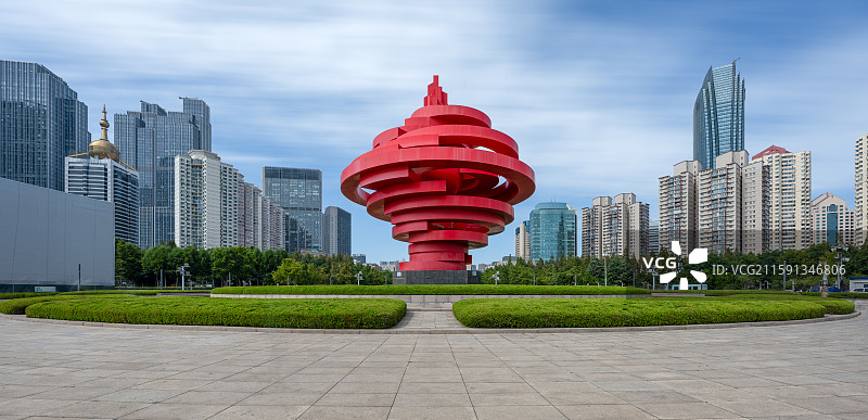 山东 青岛 五四广场 五月的风 全景图 城市风光图片素材