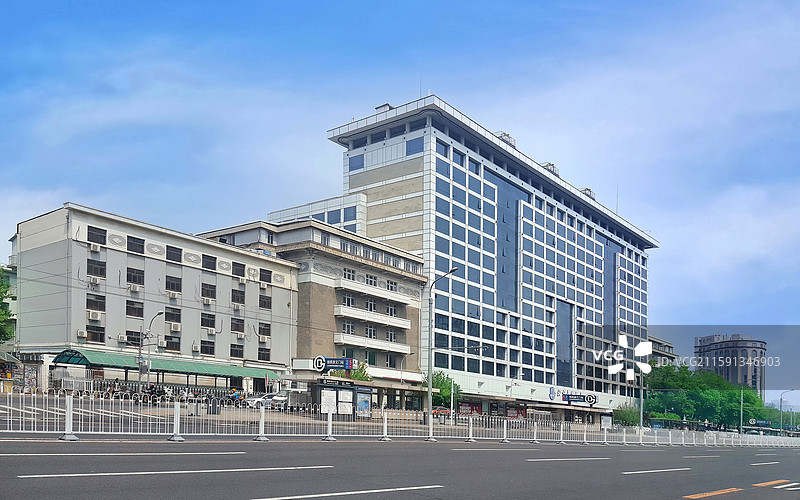 北京崇文门西大街上著名的老牌饭店新侨饭店图片素材