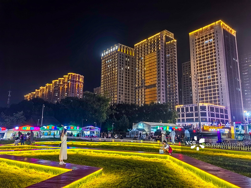 沈阳浑南浑河夜色图片素材