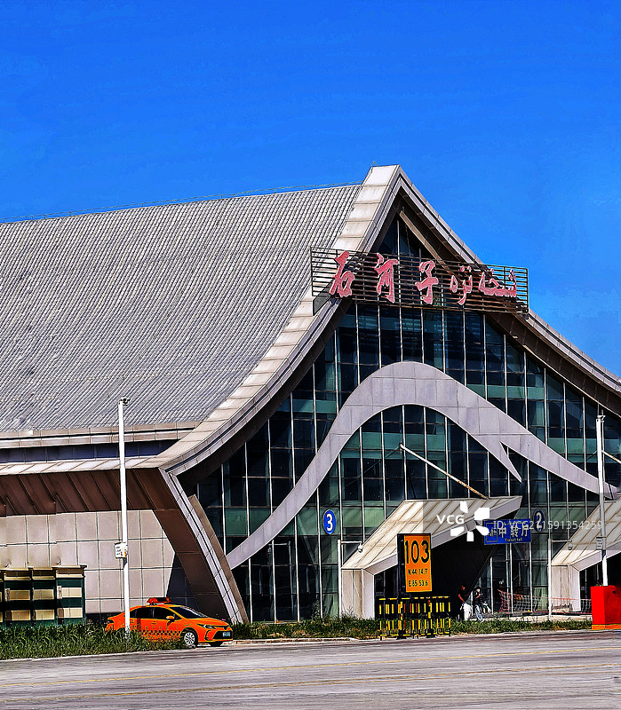 新疆石河子机场一隅图片素材