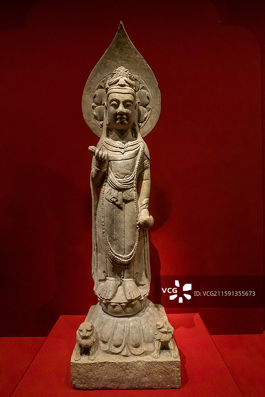 陕西省西安碑林博物馆菩萨立像隋代1963年图片素材