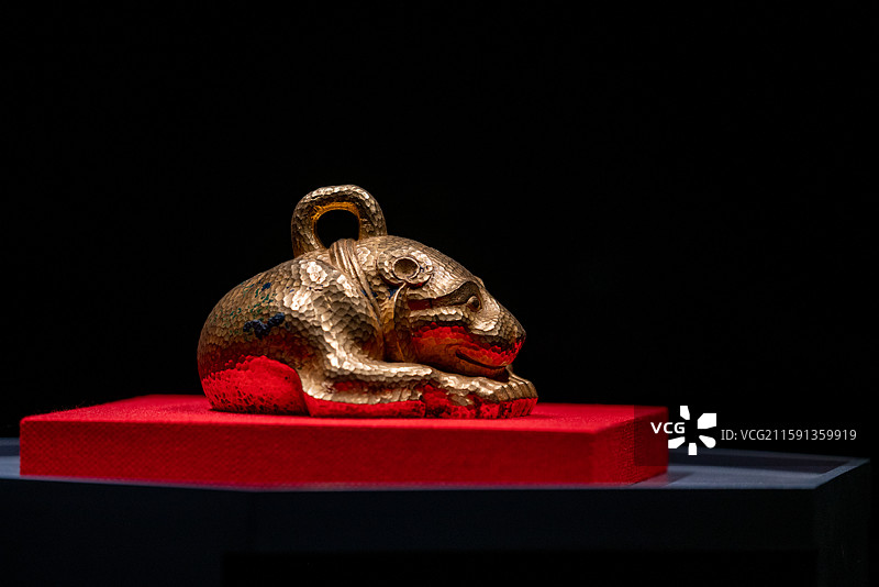 南京博物院镇院之宝西汉金兽，国宝级文物，出土于江苏省盱眙县南窑庄窖藏图片素材