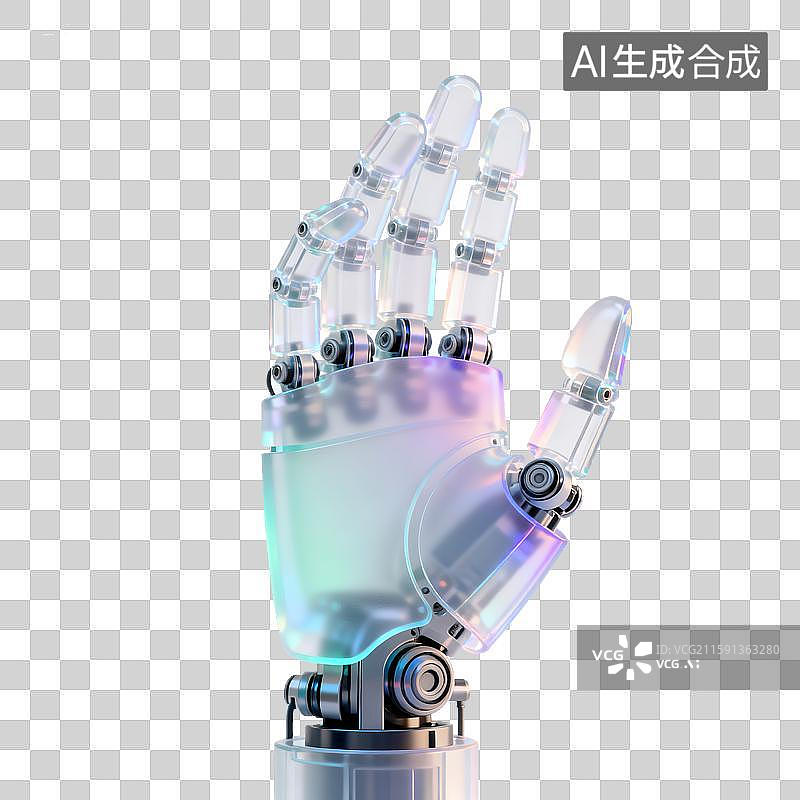【AI数字艺术】免扣炫彩渐变机器人手臂图片素材