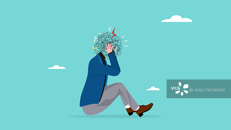 压力或焦虑，过度思考或心理问题图片素材