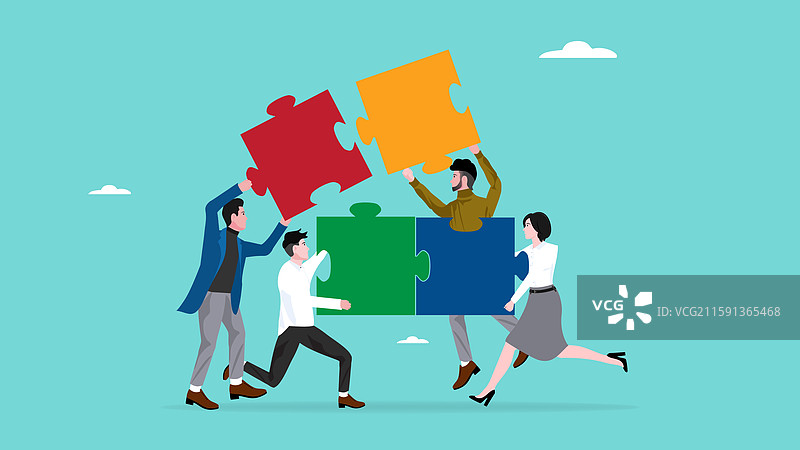 团队合作或协作解决问题图片素材