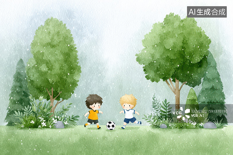 【AI数字艺术】背包女孩旅行摄影卡通插画图片素材