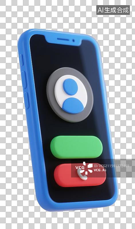 【AI数字艺术】3D三维立体视频会议电话通话手机界面商务办公元素图片素材