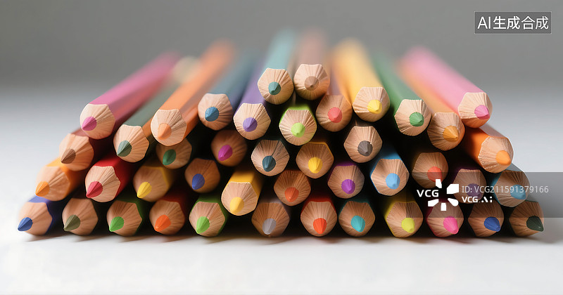 【AI数字艺术】彩色铅笔彩色画笔美术画画背景壁纸图片素材