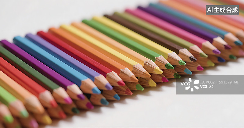 【AI数字艺术】彩色铅笔彩色画笔美术画画背景壁纸图片素材