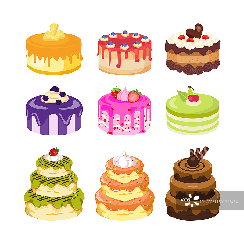 美味的甜点、糕点和生日蛋糕图片素材