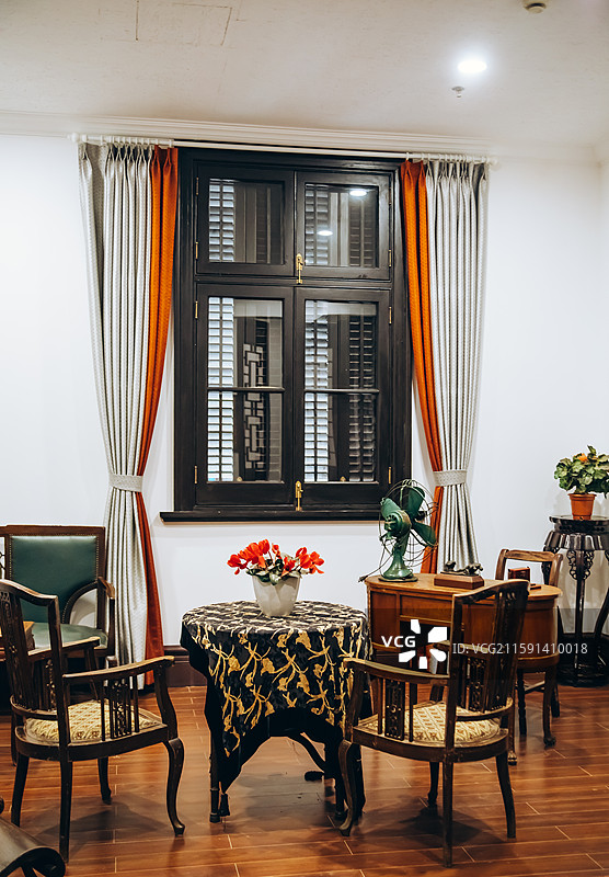 上海康定东路张爱玲故居建筑及室内陈列图片素材