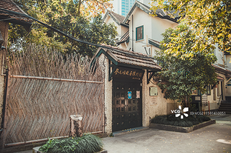 上海华山路蔡元培故居建筑及室内展览陈列图片素材