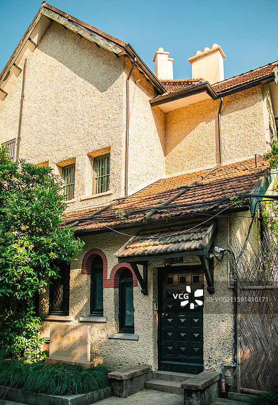 上海华山路蔡元培故居建筑及室内展览陈列图片素材