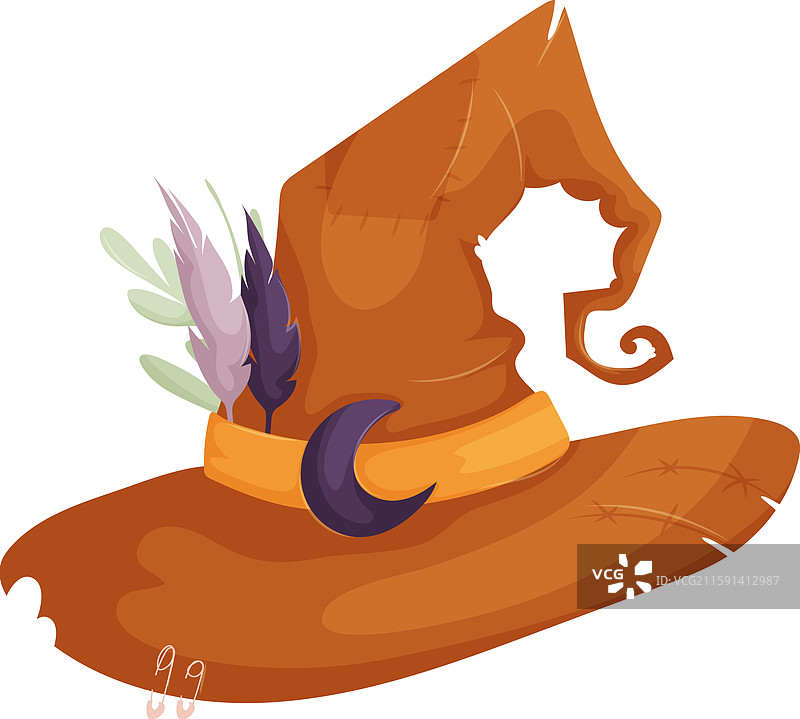 棕色女巫帽的特写图片素材