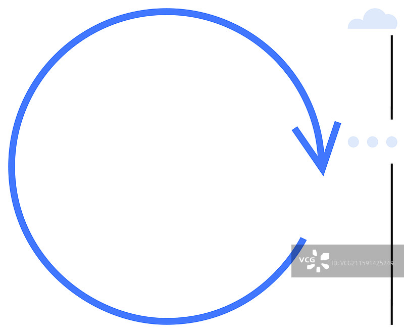 指示进度的圆形箭头与终点图片素材