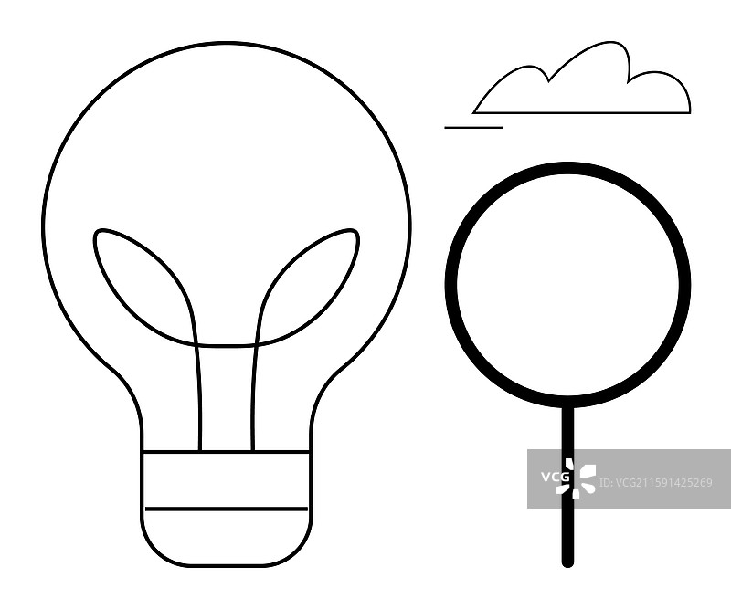 可持续能源概念与灯泡植物图片素材