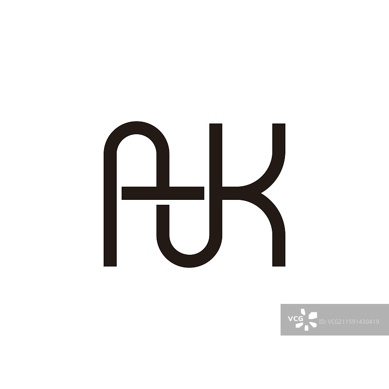 字母nk简单运动线几何标志图片素材