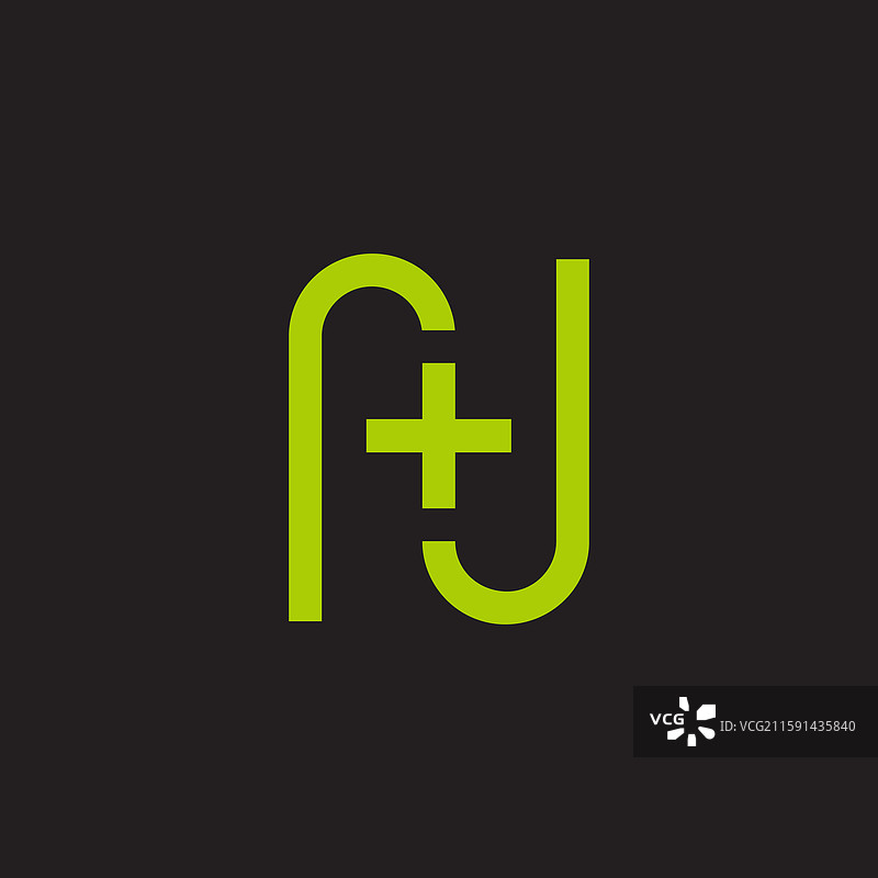 字母n加上医疗绿色简单标志图片素材